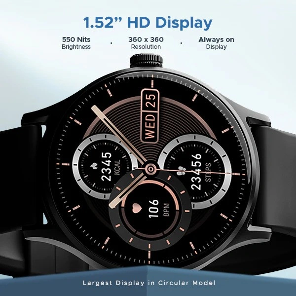 boAt Primia Celestial with 3.86 cm (1.52 Inch) HD Display Smartwatch - Cyan Blue - Cyan Blue
