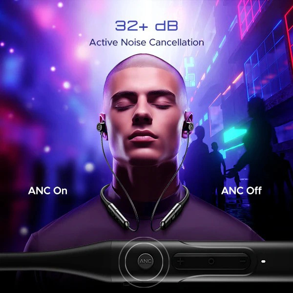 boAt Rockerz 255 ANC Bluetooth Neckband - Pink - Pink