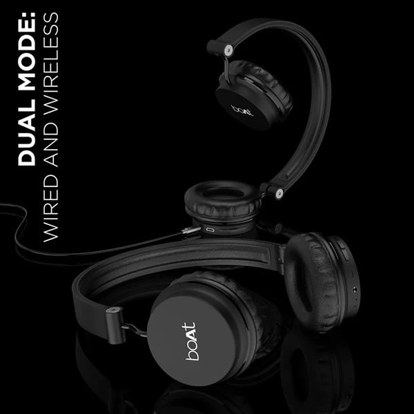 boAt Rockerz 400 Bluetooth Over Ear Headphone - Black - Black