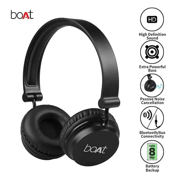 boAt Rockerz 410 Bluetooth Headphone Super Extra Bass - Blue - Blue