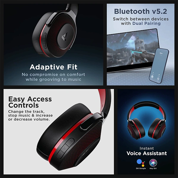 boAt Rockerz 425 Bluetooth Wireless On Ear Headphones - Oceana Blue - Oceana Blue