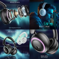 boAt Rockerz 480 Over Ear Wireless Bluetooth Headphone - Black - Black
