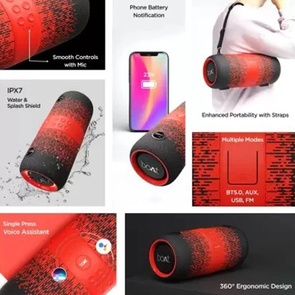 boAt Stone 1200F 14W Bluetooth Speaker with Upto 9 Hours Battery - Olive - Olive