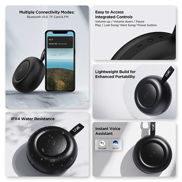 boAt Stone 135 Portable Wireless Speaker - space grey - space grey