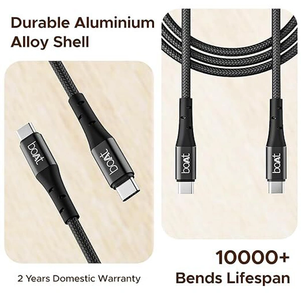 boAt Type-C C300 Tangle-Free Cable - White - White