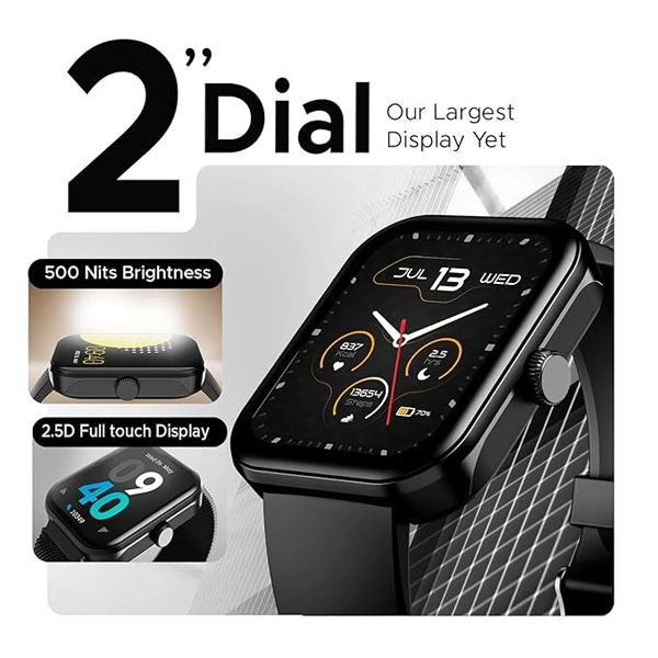 boAt Ultima Call Max Smart Watch with 2" Big HD Display - Active Black - Active Black