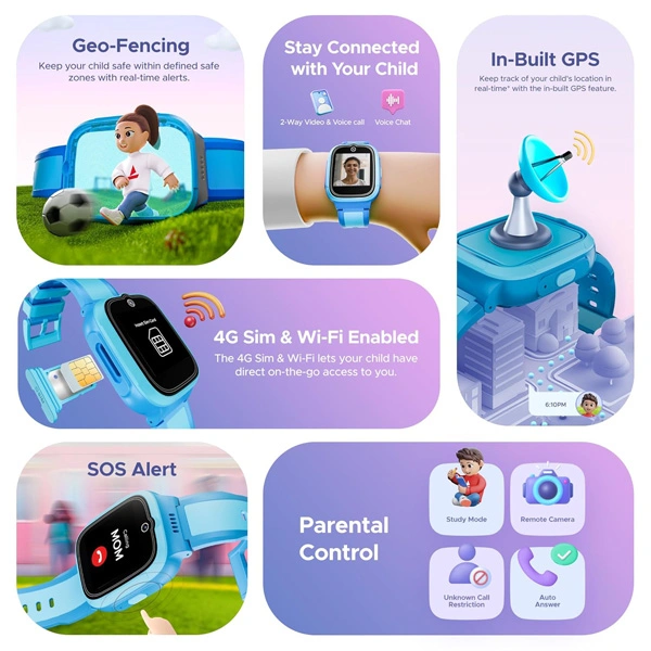 boAt Wanderer Kids Smartwatch - Pink - Pink