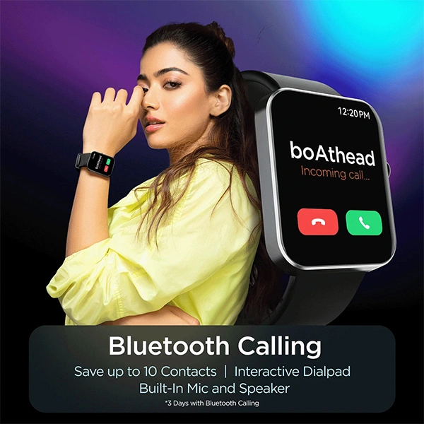 boAt Wave Flex Connect HD Display with Bluetooth Calling Smartwatch - Active Black - Active Black