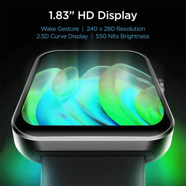 boAt Wave Flex Connect HD Display with Bluetooth Calling Smartwatch - Active Black - Active Black