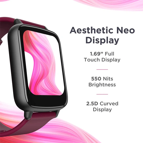 boAt Wave Neo 2.5D Curved Display & Multiple Sports Smartwatch - Black - Black