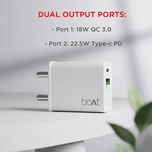 boAt WCDV 22.5W Dual Port Charger