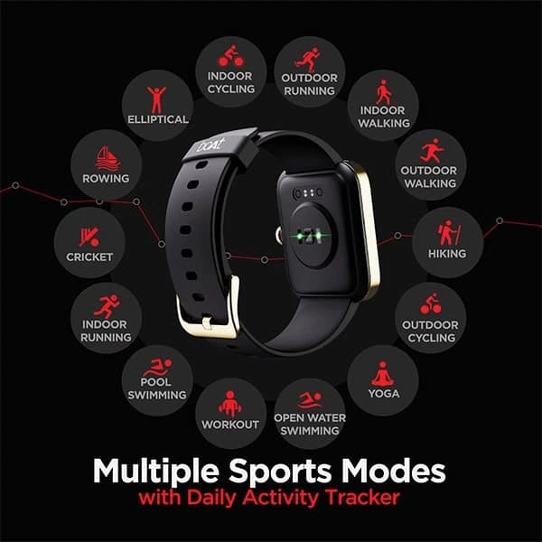 boAt Xtend Smart Watch - Charcoal Black - Charcoal Black