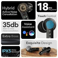 Boult Audio AirBass Soulpods Wireless Earbuds - Black - Black