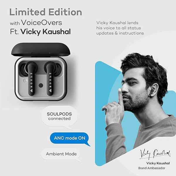 Boult Audio AirBass Soulpods Wireless Earbuds - Black - Black