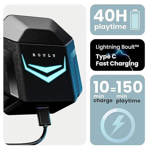 Boult Audio Ammo True Wireless In Ear Earbuds with 40ms Lowest Latency