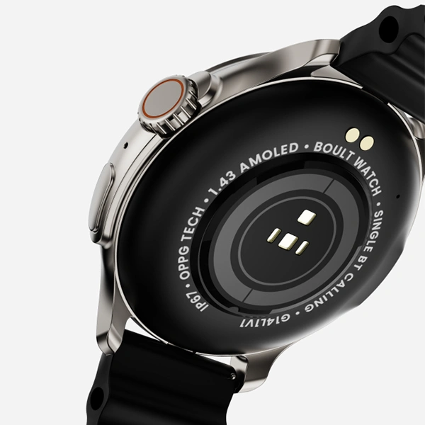Boult Audio Crown R Pro Premium Smartwatch with 1.43 Inches - Silver - Silver