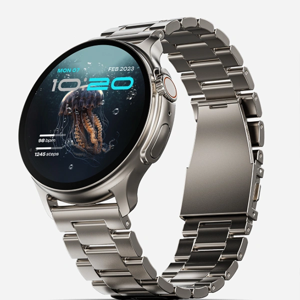 Boult Audio Crown R Pro Premium Smartwatch with 1.43 Inches - Silver - Silver