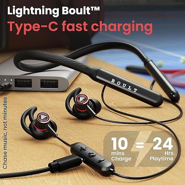 Boult Audio Curve Max Bluetooth Earphones - Black - Black