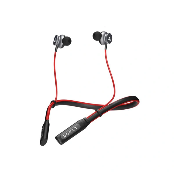 Boult Audio Curve Neckband with 12 Hrs Playtime with Built-in Mic - Red - Red