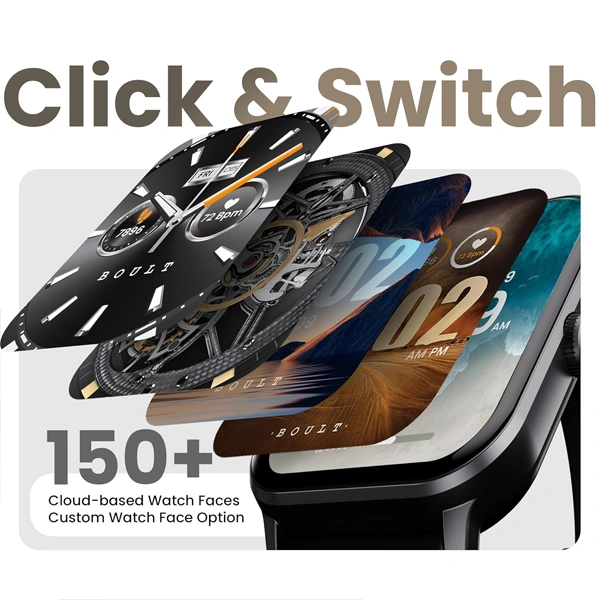 Boult Audio Drift+ 1.85" HD Screen Bluetooth Calling Smartwatch - Black Coffee, Denim Blue, Icy Blue, White Leather