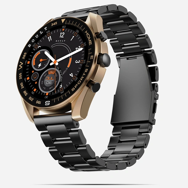 Boult Audio Mirage Round Dial Smartwatch with 1.39 Inches - Black Gold - Black Gold