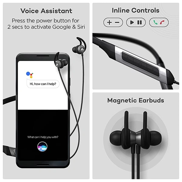 Boult Audio Probass Qcharge Earphones - Blue - Blue
