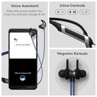Boult Audio QCharge Neckband with HD calling Mic and 20H Battery Life - Blue - Blue
