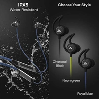 Boult Audio QCharge Neckband with HD calling Mic and 20H Battery Life - Blue - Blue