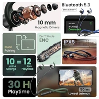Boult Audio RCharge Wireless in Ear Bluetooth Earphones with ENC Mic - Blue - Blue