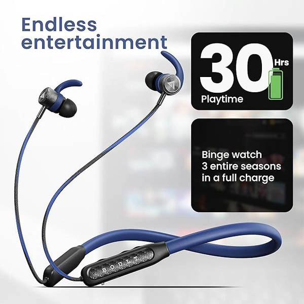 Boult Audio RCharge Wireless in Ear Bluetooth Earphones with ENC Mic - Blue - Blue