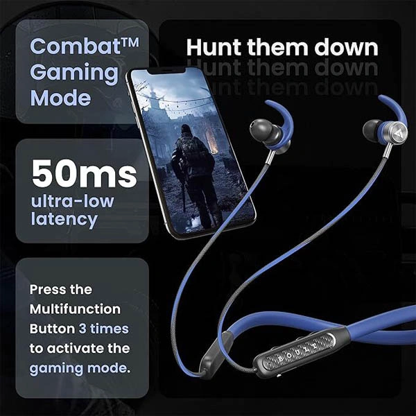 Boult Audio RCharge Wireless in Ear Bluetooth Earphones with ENC Mic - Blue - Blue