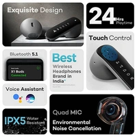 Boult Audio X1 Buds True Wireless in Ear Earbuds with 24H Playtime - White - White