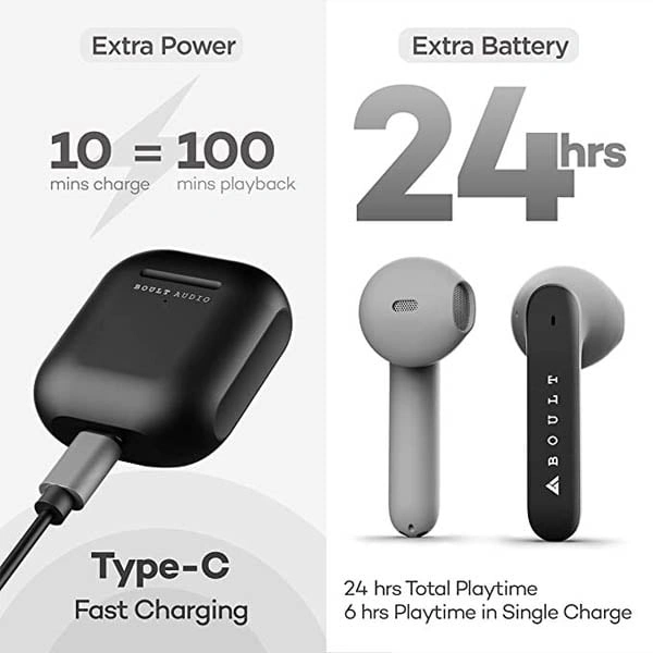Boult Audio X1 Buds True Wireless in Ear Earbuds with 24H Playtime - White - White