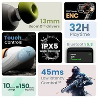 Boult Audio Z25 True Wireless in Ear Earbuds with 32H Playtime - Candy Cane - Candy Cane