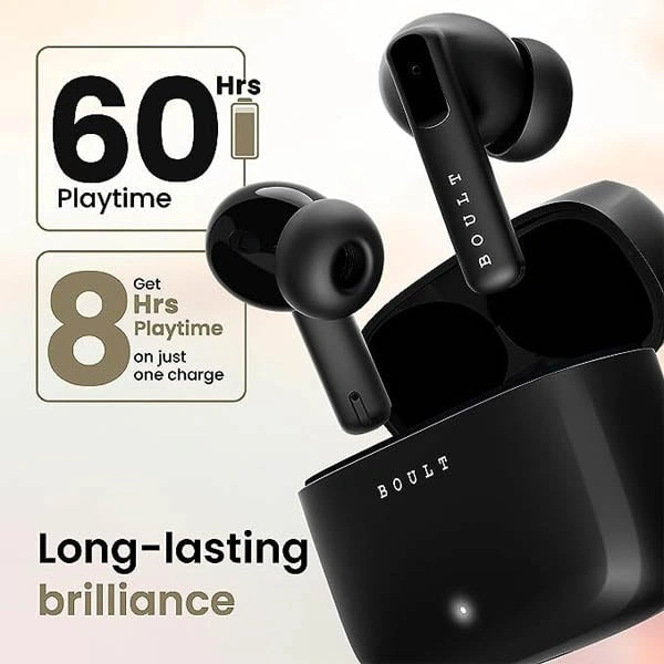 Boult Audio Z60 Truly Wireless in Ear Earbuds with 60H Playtime - Raven Black - Raven Black