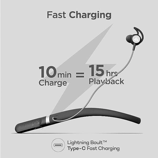Boult Audio ZCharge Wireless In Ear Bluetooth Neckband With ENC Mic - Red - Red