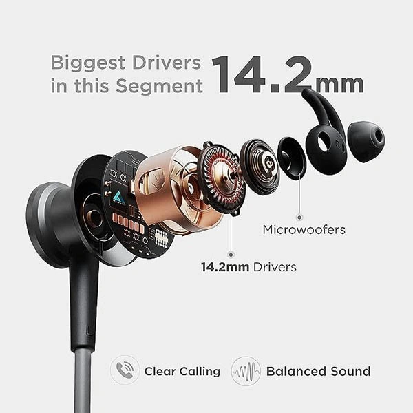 Boult Audio ZCharge Wireless In Ear Bluetooth Neckband With ENC Mic - Red - Red