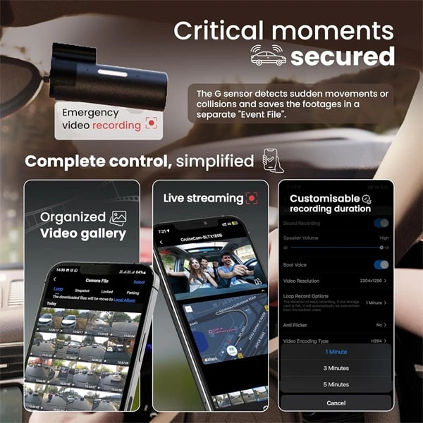 Boult Audio Boult Cruisecam X1 Dash Camera with 1080p HD Recording