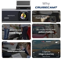 Boult Audio Boult Cruisecam X3 Car DashCam with 2K + 4MP Front & 1080p + 2MP Rear HD Recording