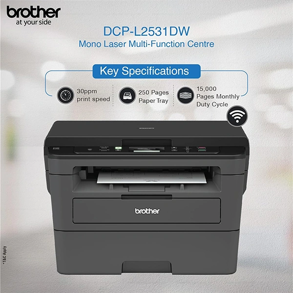 Brother DCP-L2531DW Multi-Function Monochrome Laser Printer
