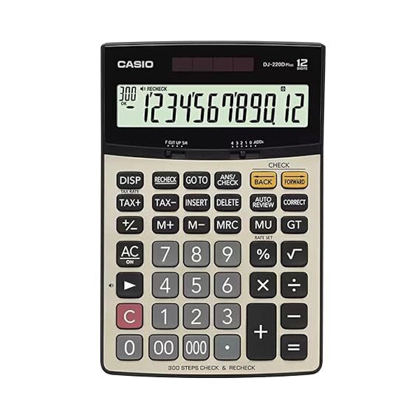 Casio DJ-220D Plus 300 Steps Check & Correct Premium Desktop Calculator