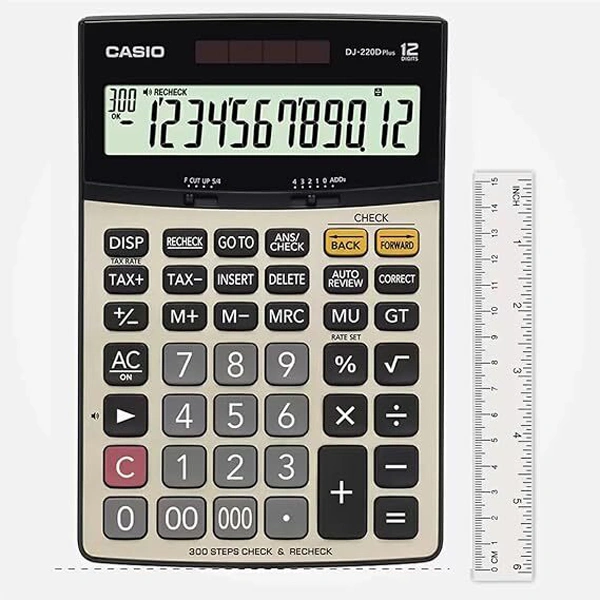 Casio DJ-220D Plus 300 Steps Check & Correct Premium Desktop Calculator