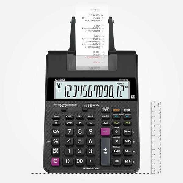Casio HR-100RC-BK 150 Steps Check & Correct Printing Calculator