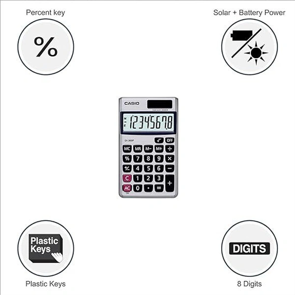 Casio SX-300P-W Portable Calculator