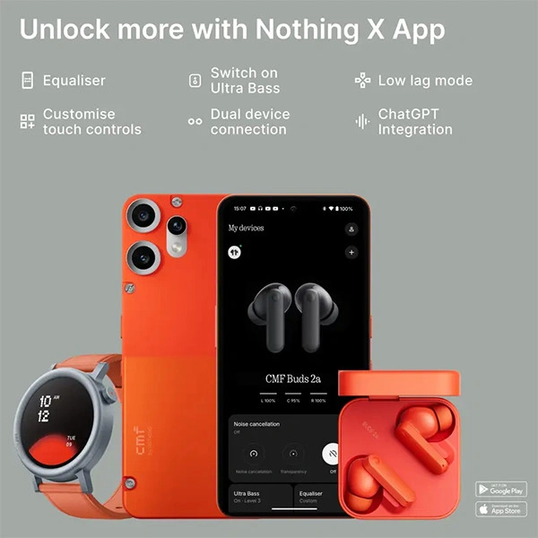CMF by Nothing Buds 2A Wireless Bluetooth Earbuds - Dark Grey - Dark Grey