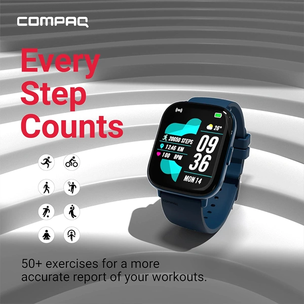 Compaq Q Watch Balance Series with 1.69" HD Display Smartwatch - Grey - Grey