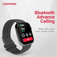 Compaq Q Watch Dimension Series with 1.81" HD Display Smartwatch - Black - Black
