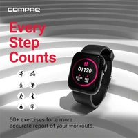 Compaq Q Watch Dimension Series with 1.81" HD Display Smartwatch - Black - Black