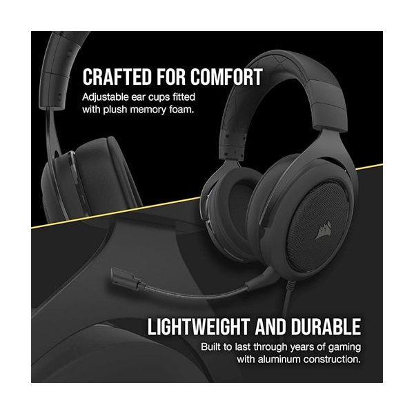 Corsair Hs50 Pro Wired On Ear Headphones with Mic - Black