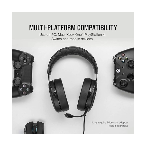 Corsair Hs50 Pro Wired On Ear Headphones with Mic - Black